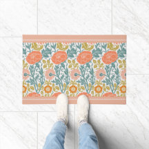 ピンクとオレンジの花、ヴィンテージ グラフィック アート