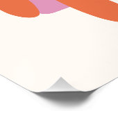 ピンクとオレンジの葉 マティス風抽象画 ポスター (コーナー)