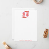 ピンクとオレンジの西カウボーイブーツパーソナライズされた ノートカード (正面/裏面インサイチュ)