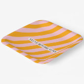 ピンクとオレンジの誓いの前のパーソナライズ可能なベール ペーパープレート (傾斜あり)