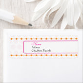 ピンクとオレンジの赤ちゃんシャワー差出人住所ラベル ラベル (インサイチュ)