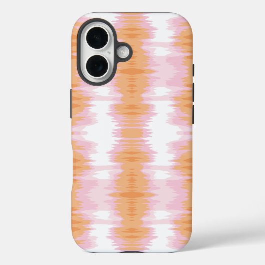 ピンクとオレンジの輝くイカット Case-Mate iPhoneケース (裏面)
