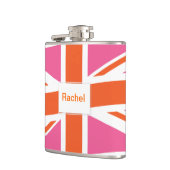 ピンクとオレンジの連合国旗 フラスク (左)