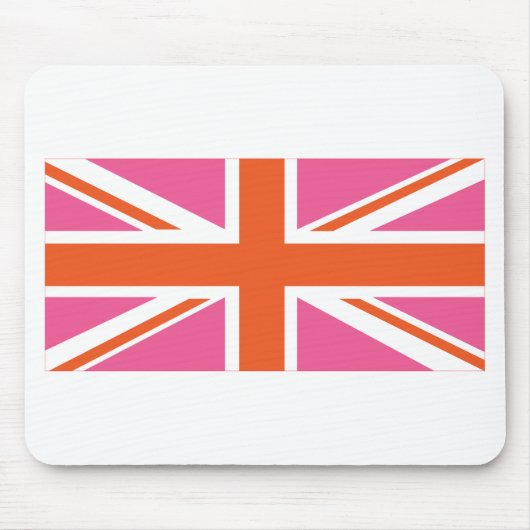 ピンクとオレンジの連合国旗 マウスパッド (正面)