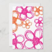 ピンクとオレンジの野生の花 5x7 結婚式招待状 招待状 (裏面)