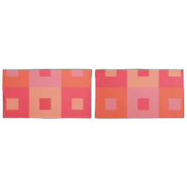 ピンクとオレンジの長方形 枕カバー