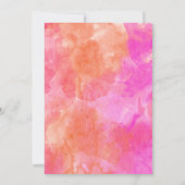 ピンクとオレンジの1枚写真 ボールド ミニマリスト ウェディング 招待状 (裏面)