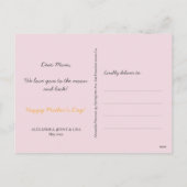 ピンクとオレンジカスタム色の風船の写真マザーズデイ シーズンポストカード (裏面)