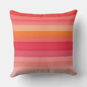 ピンクとオレンジストライプ色 クッション (裏面)