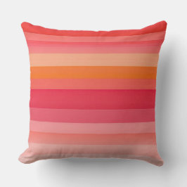 ピンクとオレンジストライプ色 クッション