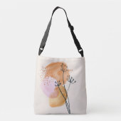 ピンクとオレンジタンデリオン抽象芸術 クロスボディバッグ (裏面)