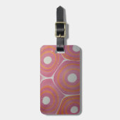 ピンクとオレンジモダンのマーブリングブルズアイ ラゲッジタグ (正面縦)