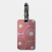 ピンクとオレンジモダンのマーブリングブルズアイ ラゲッジタグ (裏面縦)