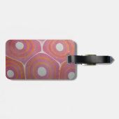 ピンクとオレンジモダンのマーブリングブルズアイ ラゲッジタグ (裏面横)