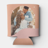 ピンクとオレンジモダンの写真Groovy結婚式の引き出物 缶クーラー (裏面)