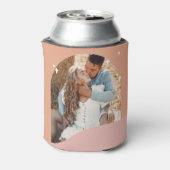 ピンクとオレンジモダンの写真Groovy結婚式の引き出物 缶クーラー (缶裏面)