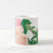 ピンクとオレンジ淡い色ののバラの花 コーヒーマグカップ (中央)