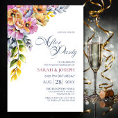 ピンクとオレンジ結婚のフローラのパーティー 招待状