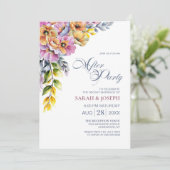 ピンクとオレンジ結婚のフローラのパーティー 招待状 (スタンド正面)
