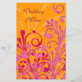 ピンクとオレンジ結婚のフローラカード (裏面)