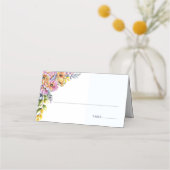 ピンクとオレンジ結婚のフローラ座席表 プレイスカード (正面)