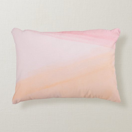 ピンクとオレンジ絵を描 アクセントクッション (正面)