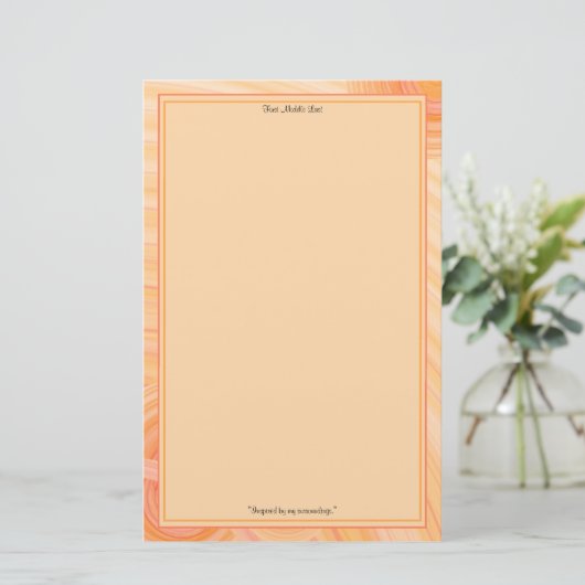 ピンクとオレンジ縁どの線 便箋 (スタンド正面)