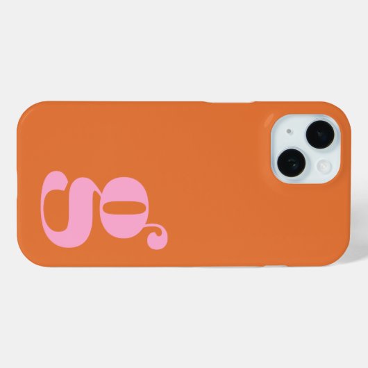 ピンクとオレンジ色のミニマルな可愛らしいモノグラム文字 Case-Mate iPhoneケース (裏面 (横))