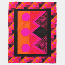 ピンクとオレンジ色の他の世界のピラミッド フリースブランケット