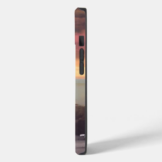 ピンクとオレンジ色の空を持つ海岸灯台 Case-Mate iPhoneケース (裏面 / 左)