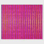 ピンクとオレンジ、ストライプとプレイド ラッピングペーパー (フラット)