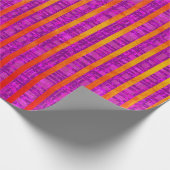 ピンクとオレンジ、ストライプとプレイド ラッピングペーパー (角)