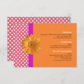 ピンクとオレンジ、デイジーエンクロージャカード エンクロージャーカード (正面/裏面)