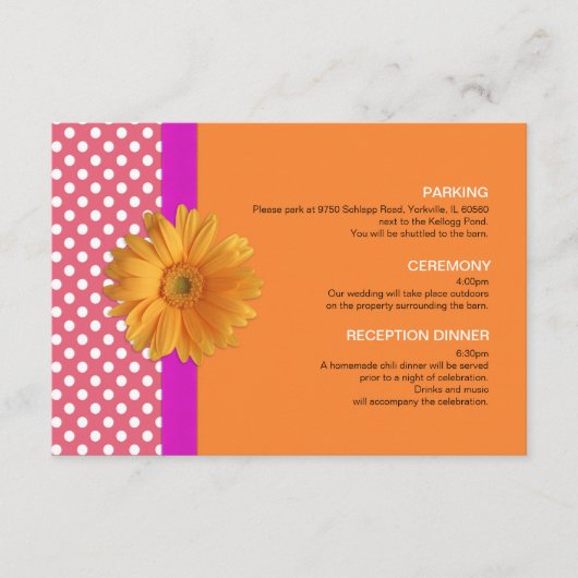 ピンクとオレンジ、デイジーエンクロージャカード エンクロージャーカード (正面)