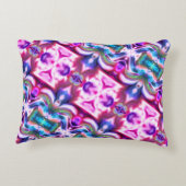 ピンクとカラフルのラッピングと粗いガラススタイル アクセントクッション (裏面)