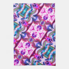 ピンクとカラフルのラッピングと粗いガラススタイル キッチンタオル