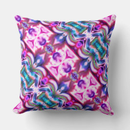 ピンクとカラフルのラッピングと粗いガラススタイル クッション