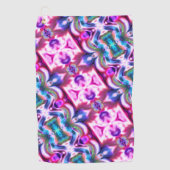 ピンクとカラフルのラッピングと粗いガラススタイル ゴルフタオル (正面)