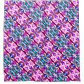 ピンクとカラフルのラッピングと粗いガラススタイル シャワーカーテン (正面)