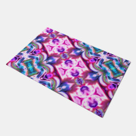 ピンクとカラフルのラッピングと粗いガラススタイル ドアマット