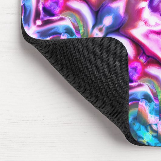 ピンクとカラフルのラッピングと粗いガラススタイル マウスパッド (コーナー)