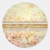 ピンクとカラメルタンペチュニア結婚ズシール ラウンドシール (正面)