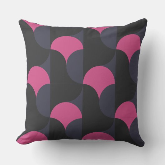 ピンクとガンパウダーグレー クッション (正面)