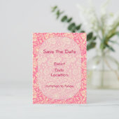 ピンクとクリームのカーネーション ヴィンテージ プリント 案内ポストカード (スタンド正面)