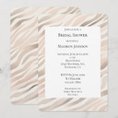 ピンクとクリームのゼブラ柄 ブライダルシャワー 招待状 (正面/裏面)