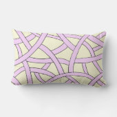 ピンクとクリームの手描きファンタジーパターン ランバークッション (裏面)