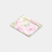 ピンクとクリームの水色バラ ポストイット (アングル)
