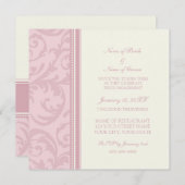 ピンクとクリームの渦巻き婚約パーティ招待状 招待状 (正面/裏面)