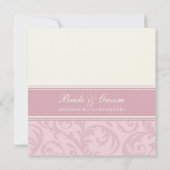 ピンクとクリームの渦巻き婚約パーティ招待状 招待状 (裏面)