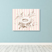 ピンクとクリームの背景のラ・プティ・ファミリー キャンバスプリント (インサイチュ (ウッドフロア))